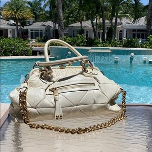 Marc Jacobs Ivory Stam Bag with Gold Accessories